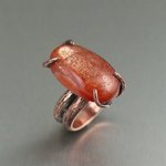 29 CT Sunstone Copper Handmade Ring By John Brana