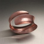Chased Anticlastic Copper Bracelet By John Brana