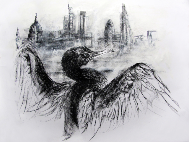John Sharp  'Cormorant Thames The City', created in 2016, Original Other.
