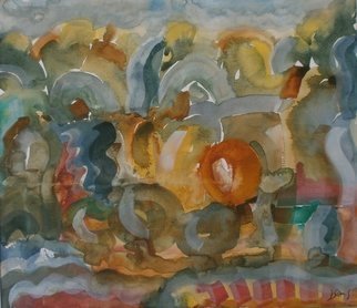 John Sims: 'After walking in the woods, Autumn', 2015 Watercolor, Abstract Landscape.  Landscape Made from memory after walking in the woods...