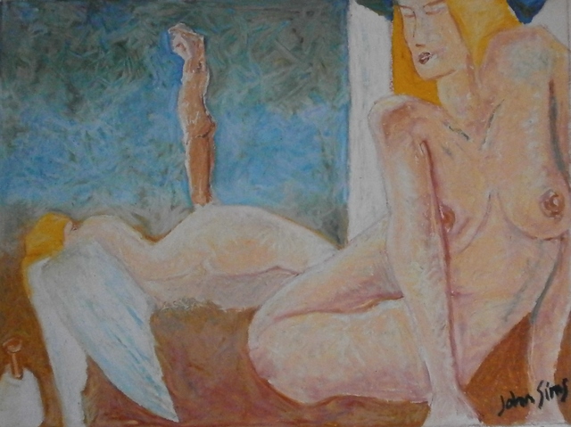 Artist John Sims. 'Dream Of Angels Cyprus' Artwork Image, Created in 2009, Original Mixed Media. #art #artist