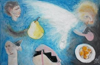 John Sims: 'encounters cyprus', 2009 Oil Pastel, Mystical. Another Cyprus dream. . . where did this come from  Oil pastel on paper...
