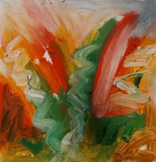 John Sims: 'heat', 2018 Oil Painting, Abstract. Small oil on paper. . . it s all about the heatwave we have been enjoying here in the UK and my reaction to it. ...