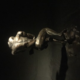James Johnson: 'EMPATH 2nd Edition', 2019 Mixed Media Sculpture, Nudes. Artist Description: Free shipping within the continental USA.  The burden of entering a room and knowing others thoughts and feelings.  Signed and dated, Edition of 150.  First, I created an armature from PLA, then used bronze metal epoxy to define the form, and finished with bronze filled acrylic.  The patina ...