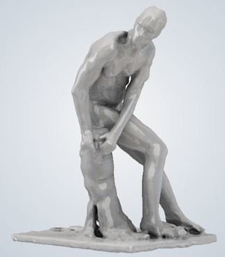 James Johnson: 'REALIZATION', 2019 Steel Sculpture, Figurative. A flash of insight and a moment of hesitation.  Composed of 60 stainless steel and 40 bronze has a light brown surface color and polished to be smoother to the touch.  These are high resolution renderings of a limited edition of 20 with an artistaEURtms signature, date, and number.  ...