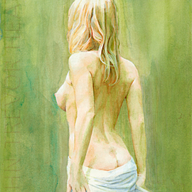 John Heath: 'Sylvia', 2008 Acrylic Painting, nudes. 