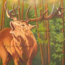 Elk In The Forest By Joanne Witalec