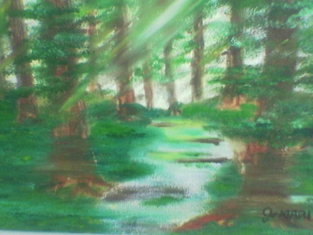 Artist Jo Mari Montesa. 'Pinetree 3' Artwork Image, Created in 2004, Original Pastel. #art #artist