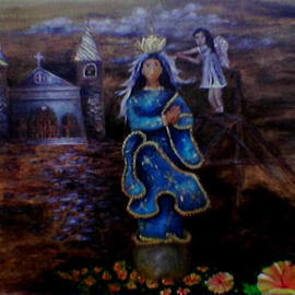 Jo Mari Montesa: 'Salubong', 2006 Oil Painting, Religious. Artist Description: Oil painting on canvas. There is a tradition in the Philippines as well as other Catholic countries that during the dawn of the Easter Sunday a celebration is held for the honor of the Blessed Virgin Mary. In this celebration, the image or icon of the Blessed Mother ...