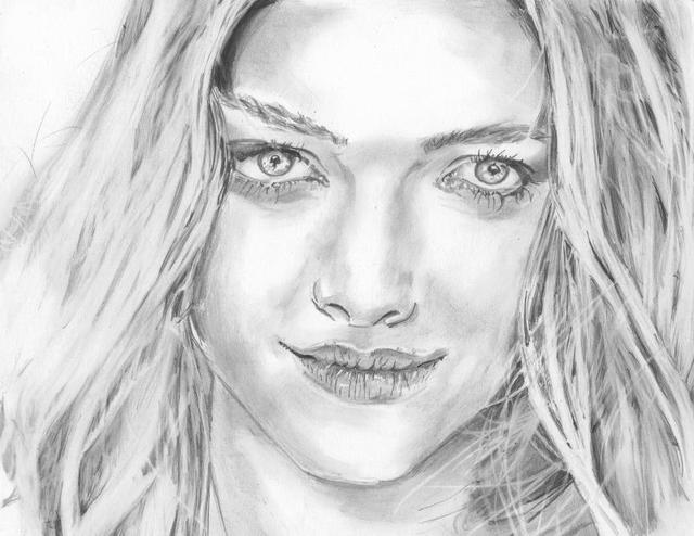 Chris Jones  'Amanda Seyfried', created in 2013, Original Drawing Pencil.