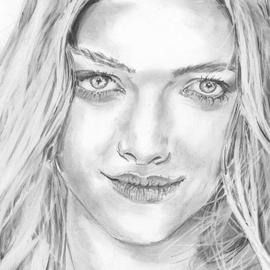 Chris Jones: 'Amanda Seyfried', 2013 Pencil Drawing, Portrait. Artist Description:   graphite pencil H, B, 2B, 3B & 6B 0n Bristol smooth paper  ...