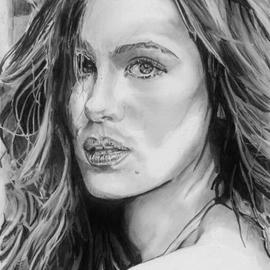 Chris Jones: 'Kate Beckinsale', 2013 Pencil Drawing, People. Artist Description:    Graphite pencil portrait using H, B, 2B, 3B, 6B on Bristol smooth paper                  ...