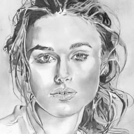 Chris Jones: 'Kiera Knightley', 2013 Pencil Drawing, Portrait. Artist Description:         graphite pencil H, B, 2B, 3B & 6B 0n Bristol smooth paper        ...