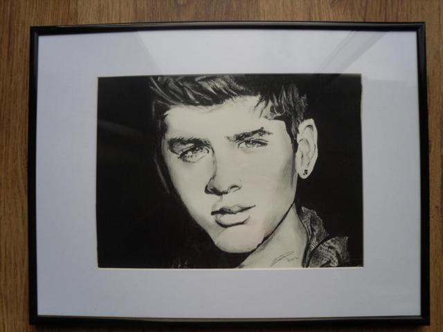 Artist Chris Jones. 'Zayn Malik One Direction' Artwork Image, Created in 2013, Original Drawing Pencil. #art #artist