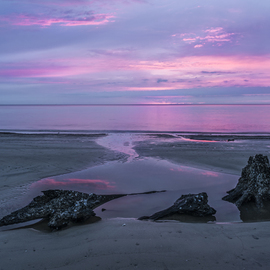 Jon Glaser: 'Three Minute Sunrise', 2016 Color Photograph, Seascape. Artist Description:  While on Jekyll Island in Georgia, I happen to capture a sunrise with color. The sky was overcast and did not appear to warrant a colorful sunrise. However, 3 minutes before the sun cleared the horizon, the clouds parted briefly so reveal some amazing colors.This limited- edition ...