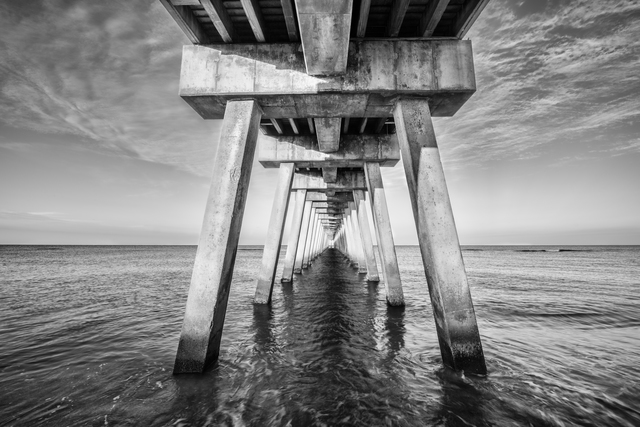 Artist Jon Glaser. 'Venice Below The Pier II' Artwork Image, Created in 2014, Original Photography Infrared. #art #artist
