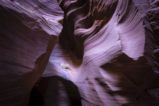 Jon Glaser: 'just the light', 2016 Color Photograph, Landscape. Located in Arizona, this slot canyon was a spectacular change from the normal one you see in Antelope Canyon. It was 9 miles west of Page on a private secluded Navajo reservation. ...