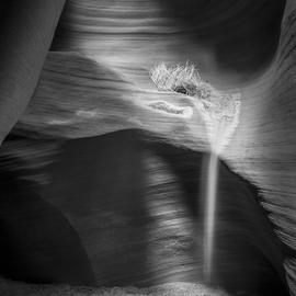 Jon Glaser: 'shadows secluded', 2016 Black and White Photograph, Landscape. Artist Description: Located in Arizona, this slot canyon was a spectacular change from the normal one you see in Antelope Canyon. It was 9 miles west of Page on a private secluded Navajo reservation. ...