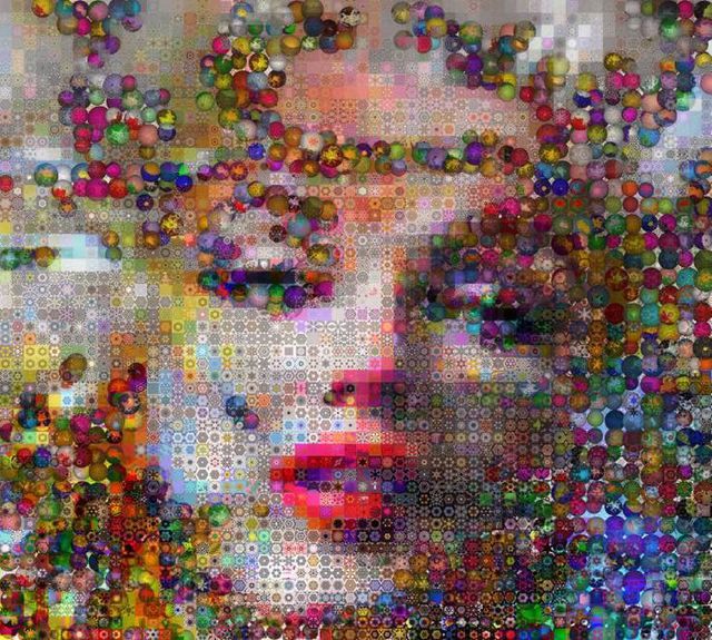 Artist John Lijo. 'Marilyn Monroe Pop Galaxy' Artwork Image, Created in 2011, Original Collage. #art #artist