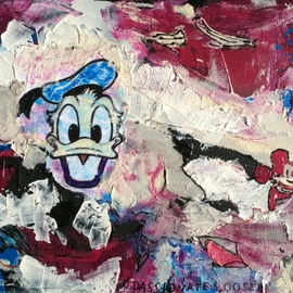 Jorge Schultz: 'Passionate Looser', 2014 Acrylic Painting, Comics. Artist Description:  Street Art, Pop Art, Modern Art, Donald Duck, Jooz, Jooz Popart, acrylic collage ...
