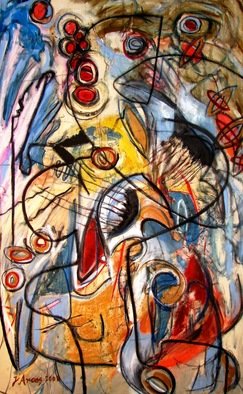 Jorge Arcos: 'Nahual', 2008 Acrylic Painting, Abstract.   An abstract expressionist acrylic painting on canvas. ...