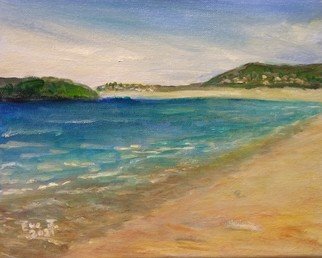 Eve Jorgensen: 'beach scene nsw no 2', 2021 Acrylic Painting, Seascape. Beach Scene from mid NSW coast of Australia.Mini size original artwork. 24 x 20cm . Great gift idea.By popular Australian Artist Eve Jorgensen, based in Qld ...