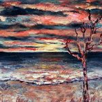 sunset on the beach By Eve Jorgensen