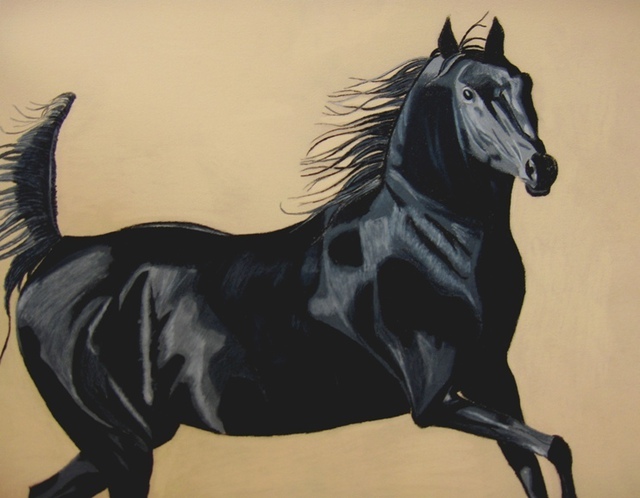 Joshua Goehring  'Arabian Stallion', created in 2007, Original Painting Acrylic.