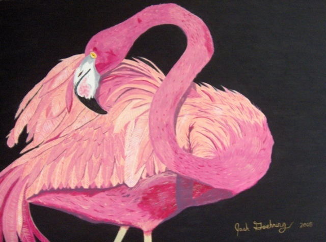 Joshua Goehring  'Flamingo', created in 2007, Original Painting Acrylic.
