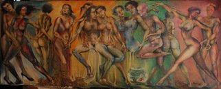 John Biro: 'party', 2010 Oil Painting, People. oil on canvas...