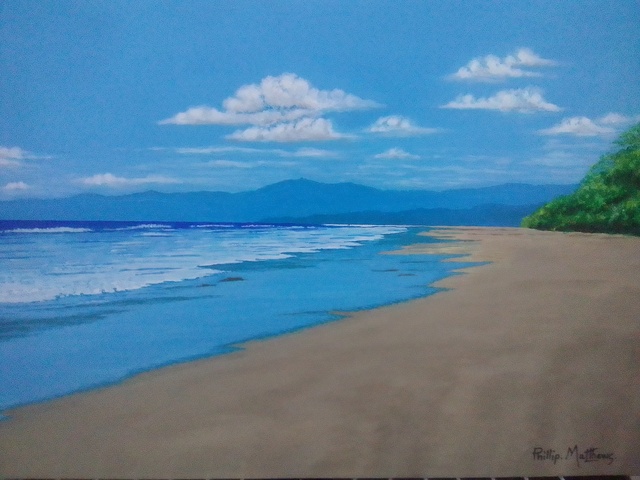 Artist Phillip Matthews. 'Island Beach' Artwork Image, Created in 2023, Original Painting Ink. #art #artist