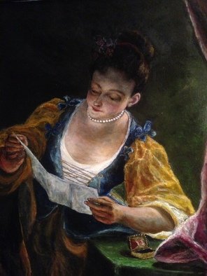 Joseph Porus: 'A Good Read', 2016 Oil Painting, People. Oil on linen Based on Vermeer techniques!...