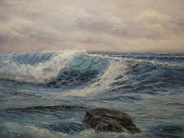 Artist Joseph Porus. 'Breaking Water' Artwork Image, Created in 1989, Original Painting Oil. #art #artist