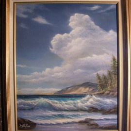 Joseph Porus: 'California Seascape', 1998 Oil Painting, Beach. Artist Description:      Oil on fine canvas.  ...