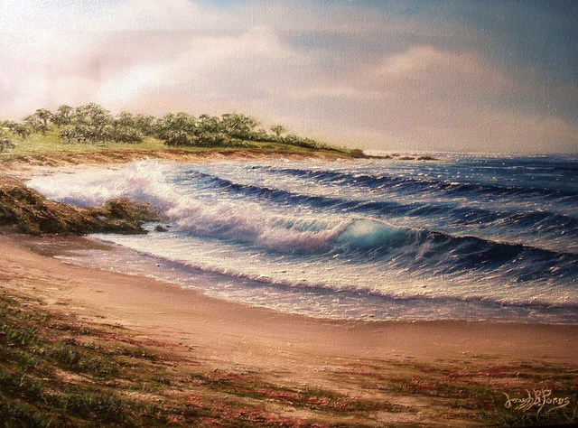 Joseph Porus  'Carribean Beach', created in 1994, Original Painting Oil.
