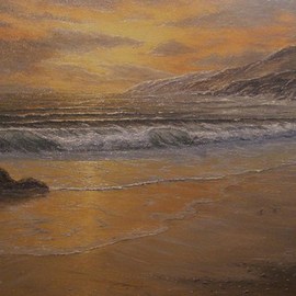 Joseph Porus: 'Cooling Sand', 2002 Oil Painting, Beach. Artist Description:       Oil on fine canvas. Late in the day you can feel the warmth leaving the sand under your feet. . . End of a perfect day. . . start of a perfect night ...