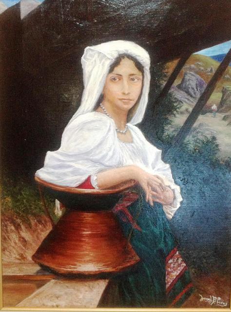 Artist Joseph Porus. 'Girl At The Well' Artwork Image, Created in 2012, Original Painting Oil. #art #artist