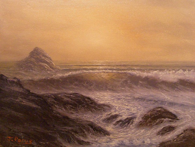 Joseph Porus  'Golden Waves', created in 1996, Original Painting Oil.