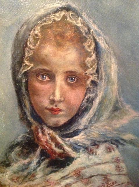 Joseph Porus  'Little Girl Bundled', created in 2013, Original Painting Oil.