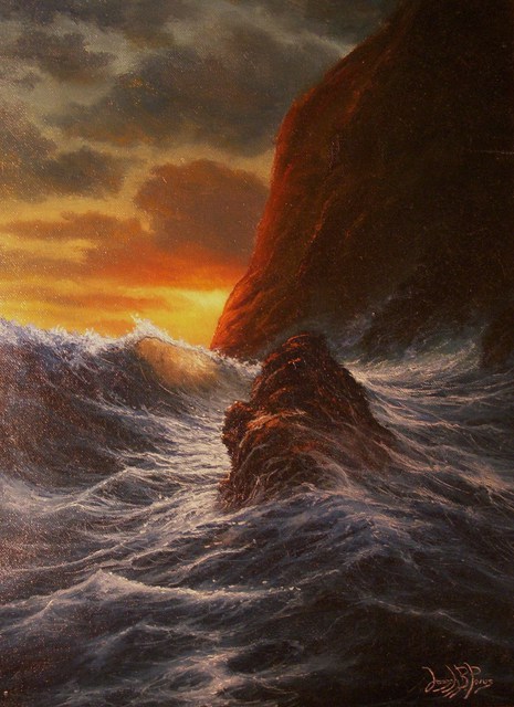 Joseph Porus  'Molakai Cliffs', created in 2000, Original Painting Oil.