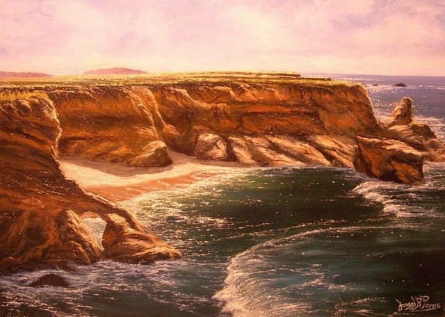 Artist Joseph Porus. 'Sea Cliffs' Artwork Image, Created in 2006, Original Painting Oil. #art #artist