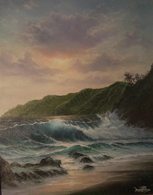 Artist Joseph Porus. 'Sunset Over Kauai' Artwork Image, Created in 2005, Original Painting Oil. #art #artist