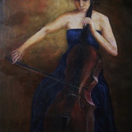 Joseph Porus: 'The Cello Lesson', 2009 Oil Painting, Portrait. Artist Description:   Oil on stretched fine linen. Private commission. ...