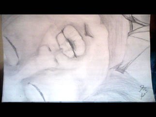 Jessica Eckert: 'kiss', 2013 Pencil Drawing, Love.   elephant drawling  ...