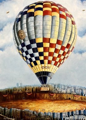 Tony Rodriguez  Juan Antonio Rodriguez Olivares: 'the rapture', 2022 Oil Painting, Religious. This artwork  done in oil on canvas is a very personal interpretation of a biblical theme such as the rapture, using very critical objects very close to us and nothing fantastic like hot air balloons. ...