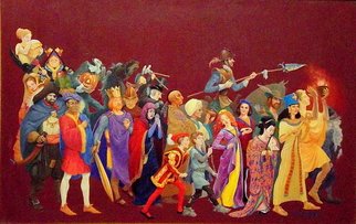 Judith Mitchell: 'All Humankind Is One Volume', 1998 Illustration, Education.  Twenty- three well- known characters from world literature, myth, and legend parade before us.  Shakespeare, Alcott, Twain, Hawthorne and more are represented.  This was done for a poster promoting reading, with the message that there are no 