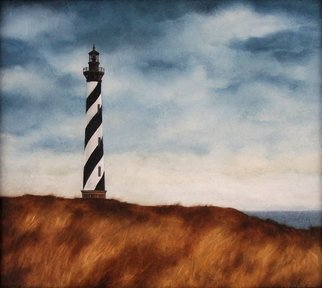 Judyta Bil: 'Cape Hatteras lighthouse', 2015 Oil Painting, Landscape.      Painted over textured canvas. Sealed with varnish.Lighthouse     ...