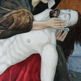 Judyta Bil: 'Lamentation', 2006 Oil Painting, Religious. Artist Description:  This is just the detail of the whole painting. Contact me for full size .Inspired by Passion of Christ ...