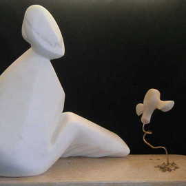 Julia Cake: 'Bridget and Kaitlin', 2007 Stone Sculpture, Children. 