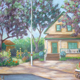 Julie Van Wyk: 'clayton museum', 2011 Acrylic Painting, Landscape. Artist Description:        this painting was featured on the 2011 poster for the annual clayton garden tour in clayton california        ...